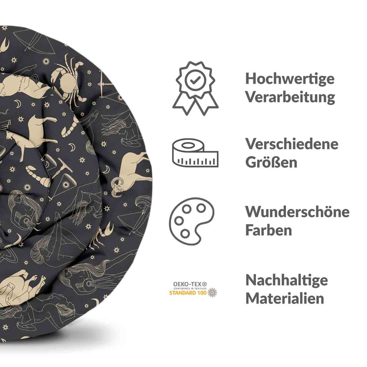 Original Therapiedecke - Baumwoll Bettwäsche Set Schwarz Sternenbilder