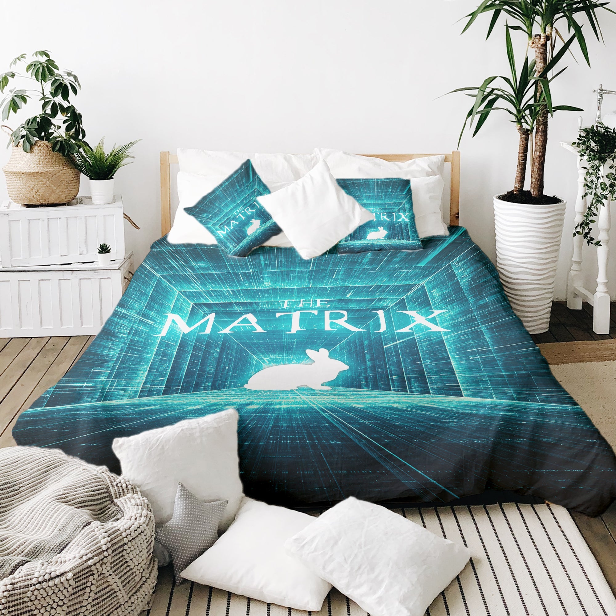 Original Therapiedecke - Baumwoll Bettwäsche Set Blau Matrix