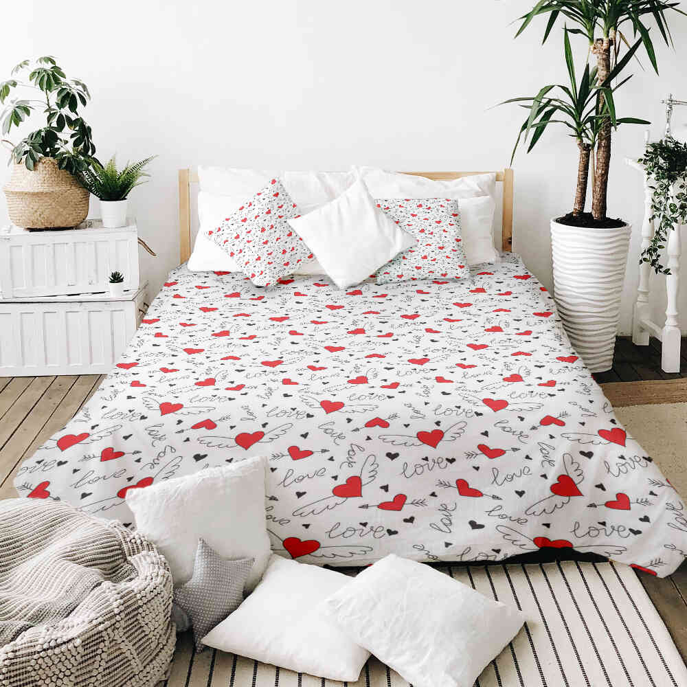 Original Therapiedecke - Baumwoll Bettwäsche Set Liebe verleiht Flügel