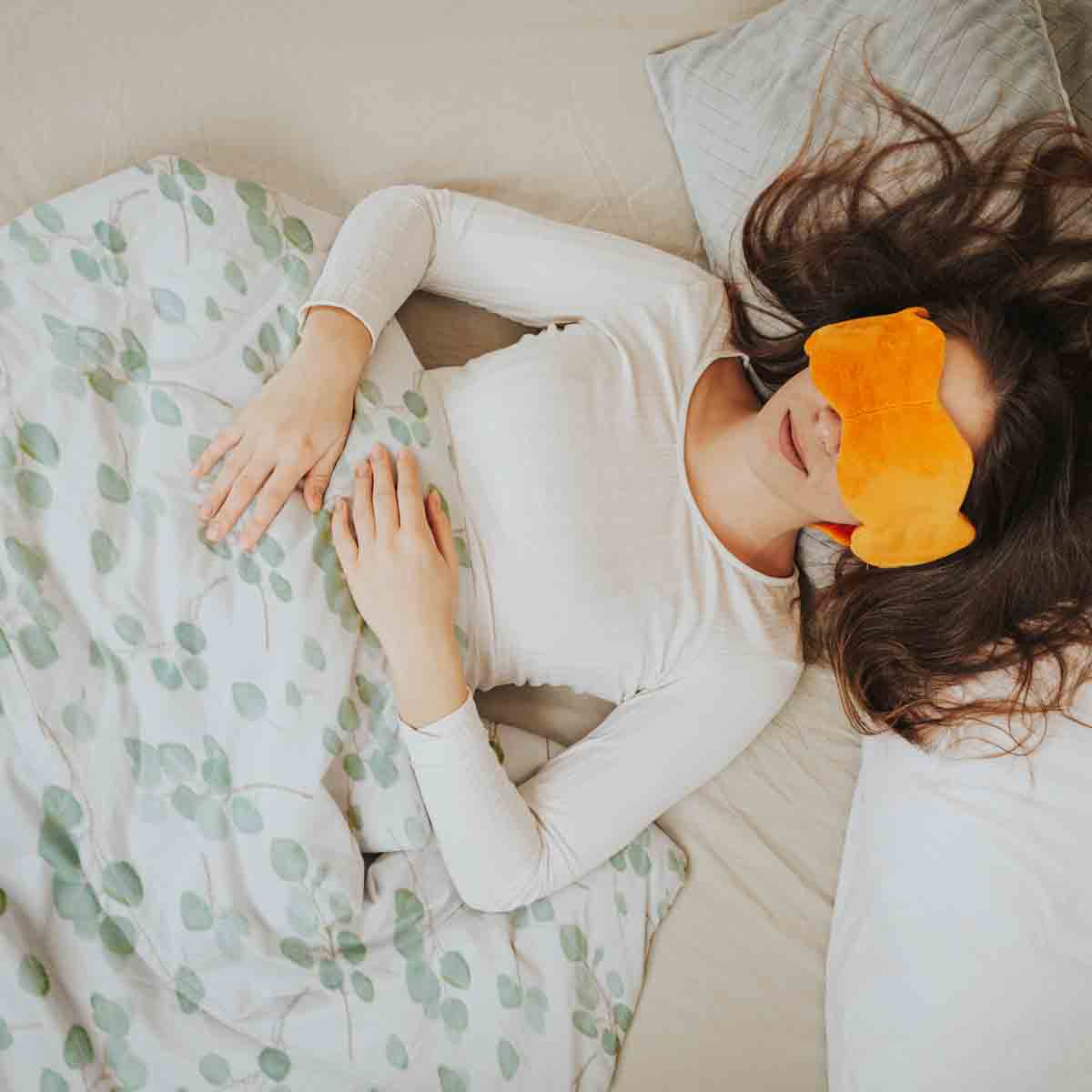 Original Therapiedecke - Baumwoll Bettwäsche Set Weiß mit Eukalyptus Zweigen