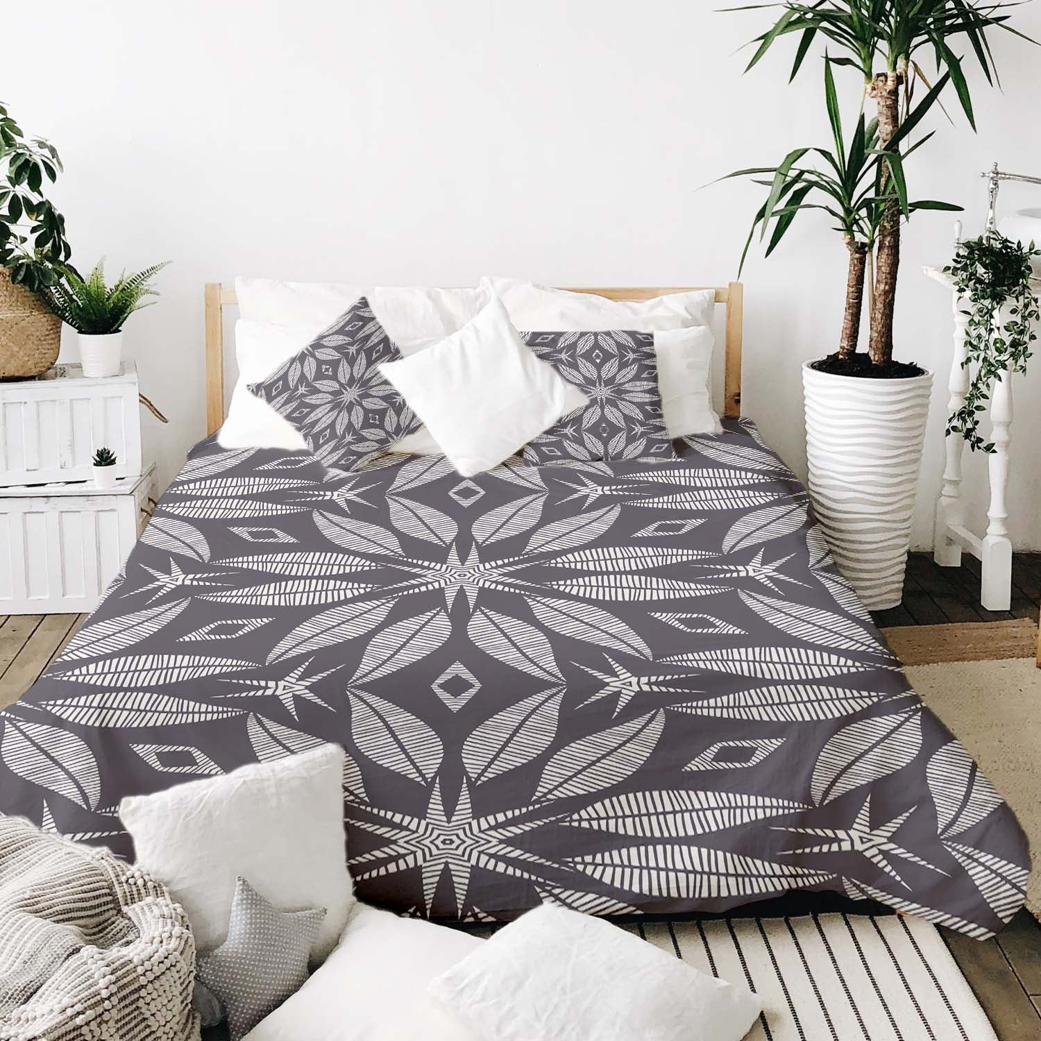 Original Therapiedecke - Baumwoll Bettwäsche Set mit großer Blume