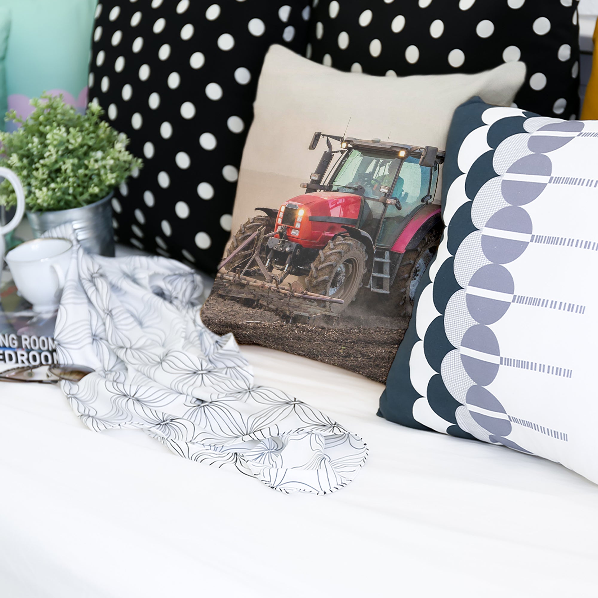 Gesundheitskissen mit großem Traktor