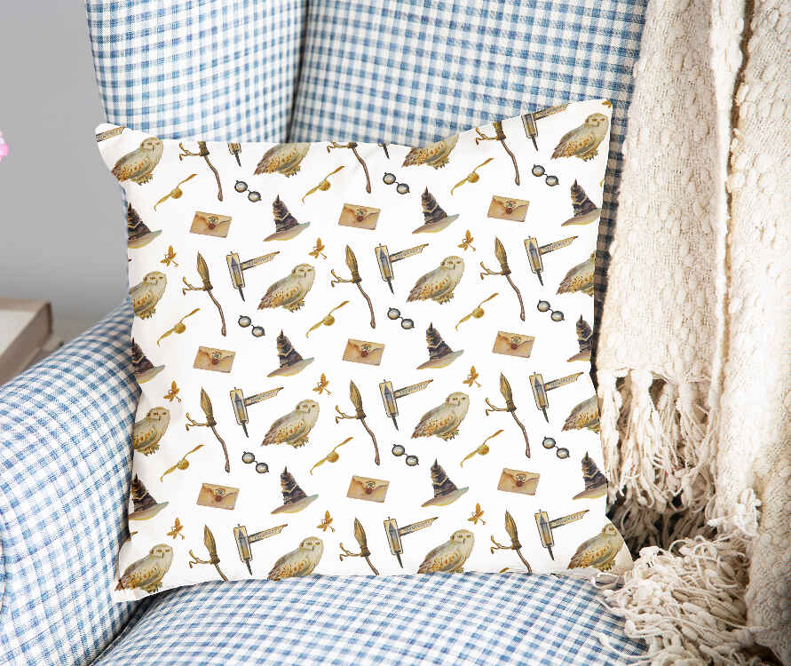 Gesundheitskissen Weiß mit Eulen