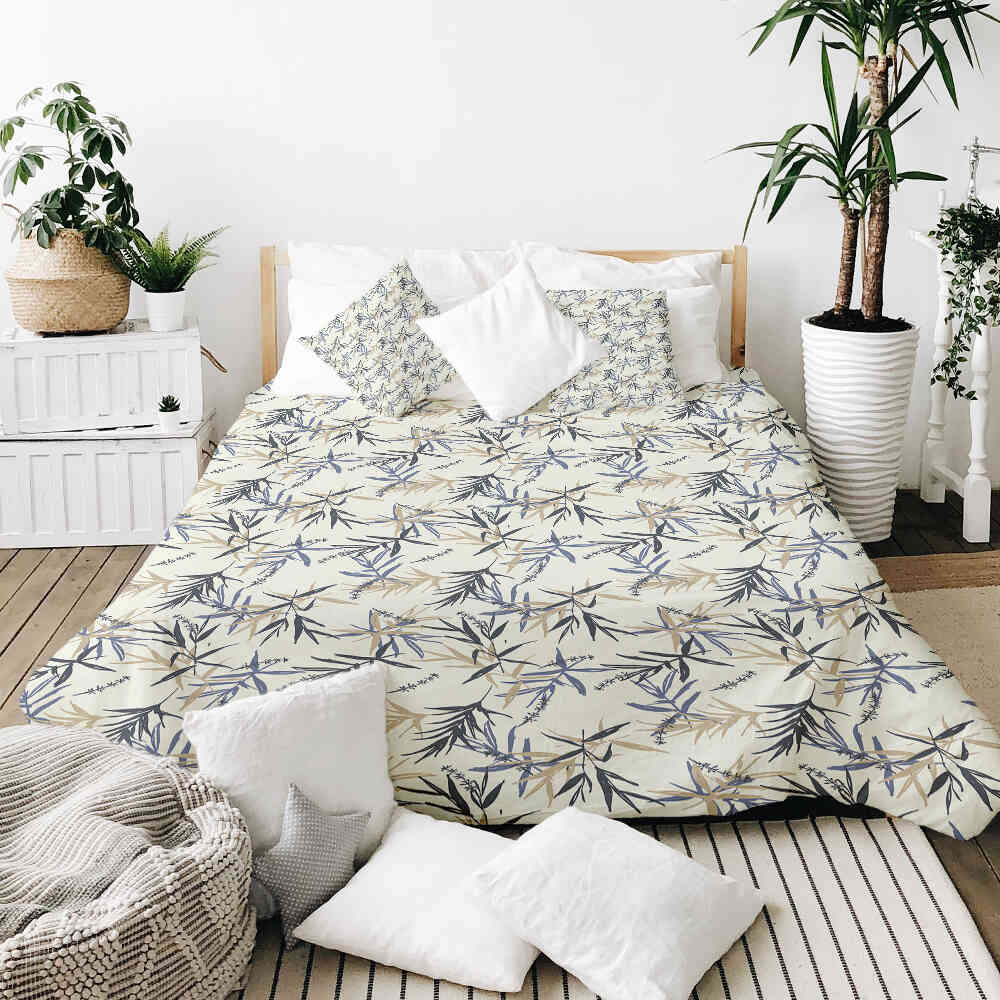 Original Therapiedecke - Baumwollbezug Blattmuster Beige
