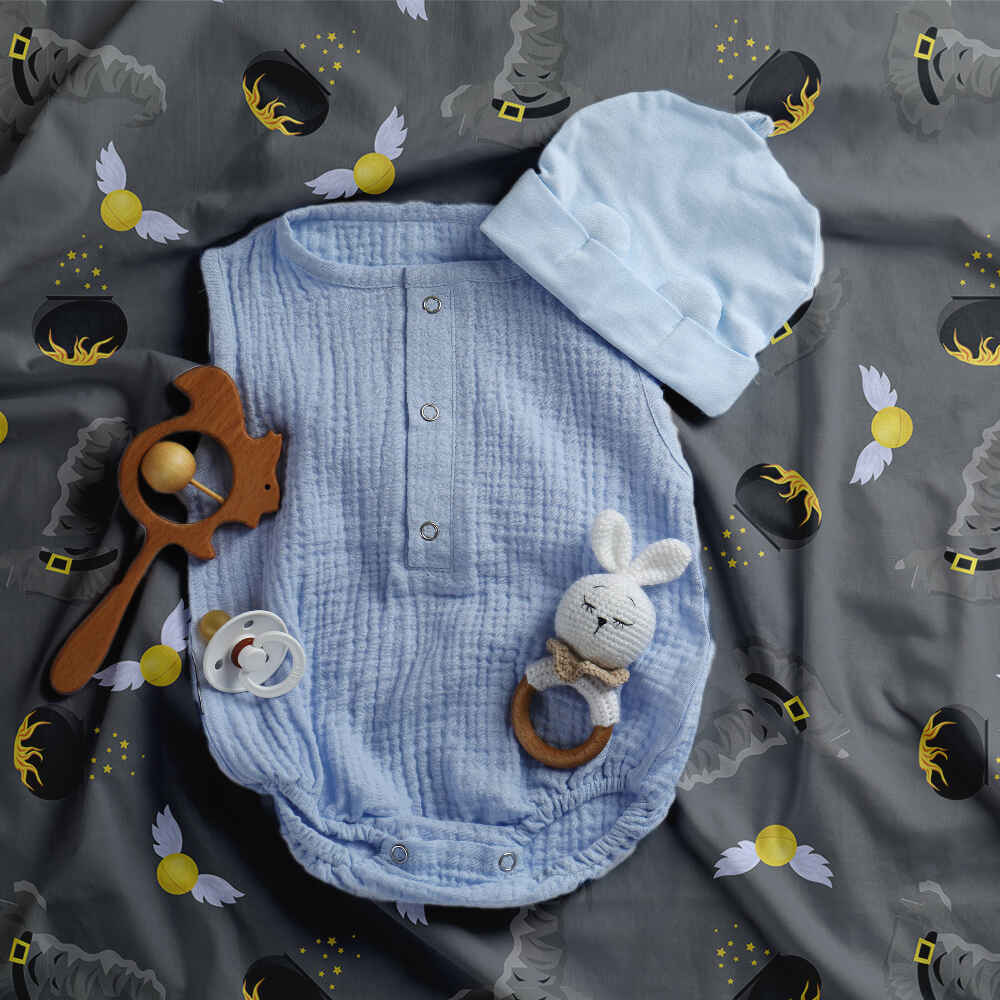 Original Therapiedecke - Baumwoll Bettwäsche Set Grau Zauberhut