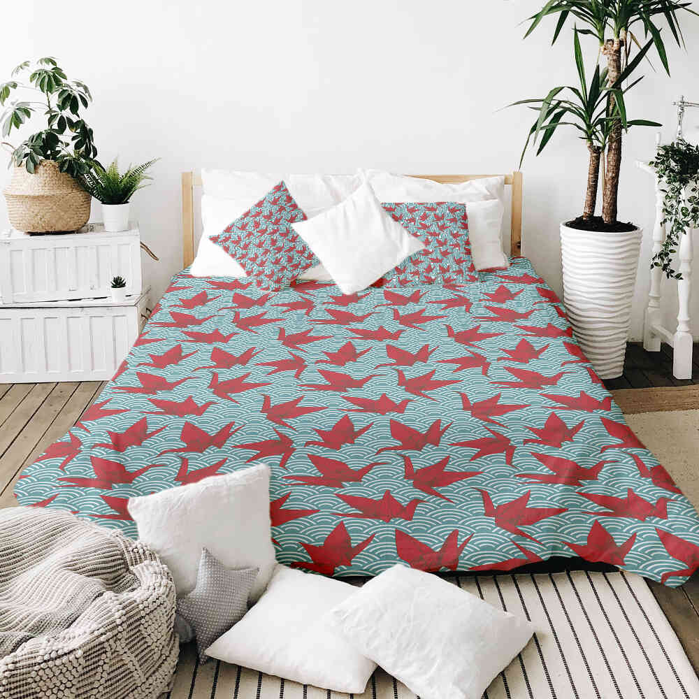 Original Therapiedecke - Baumwollbezug Rot Origami