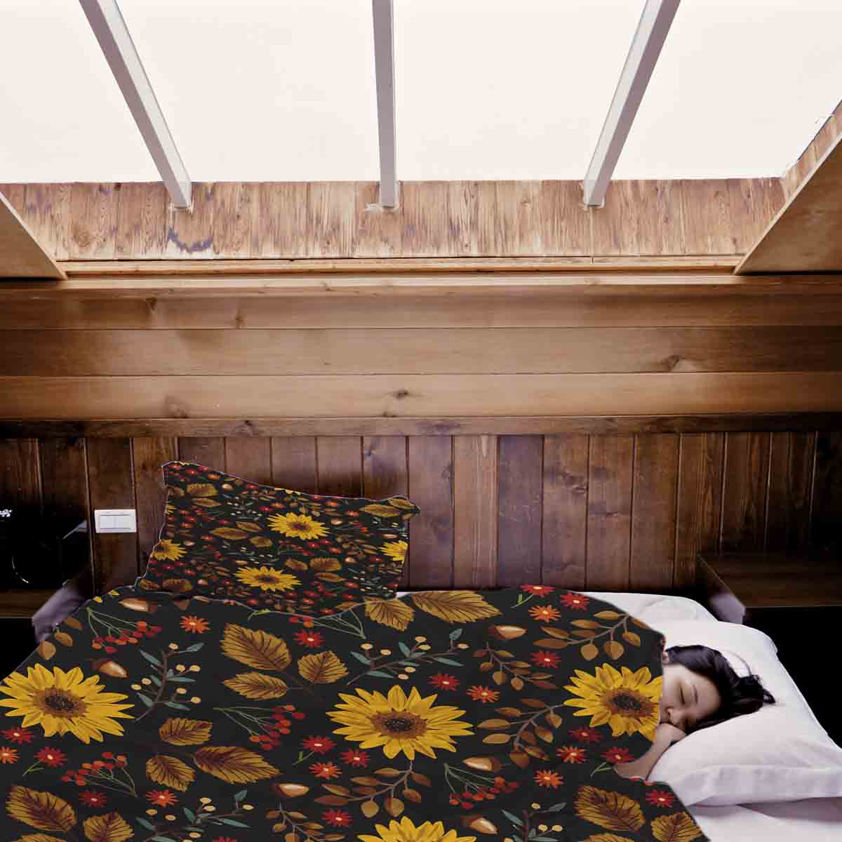 Original Therapiedecke - Baumwoll Bettwäsche Set mit Sonnenblume