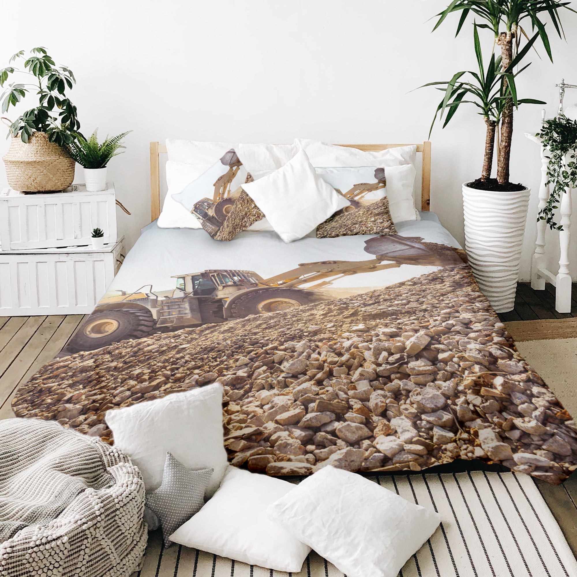 Original Therapiedecke - Baumwoll Bettwäsche Set Traktor am Berg