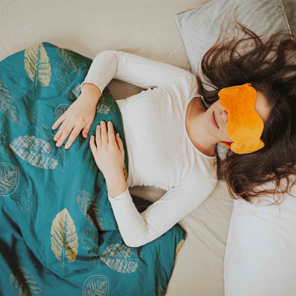 Original Therapiedecke - Baumwoll Bettwäsche Set Grün mit goldenem Blatt