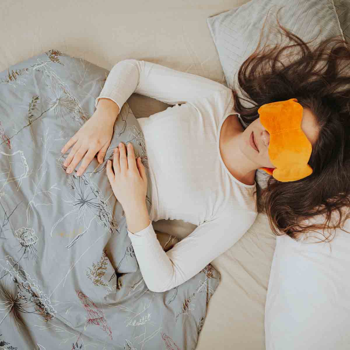 Original Therapiedecke - Baumwoll Bettwäsche Set Grau mit goldenen Pflanzen