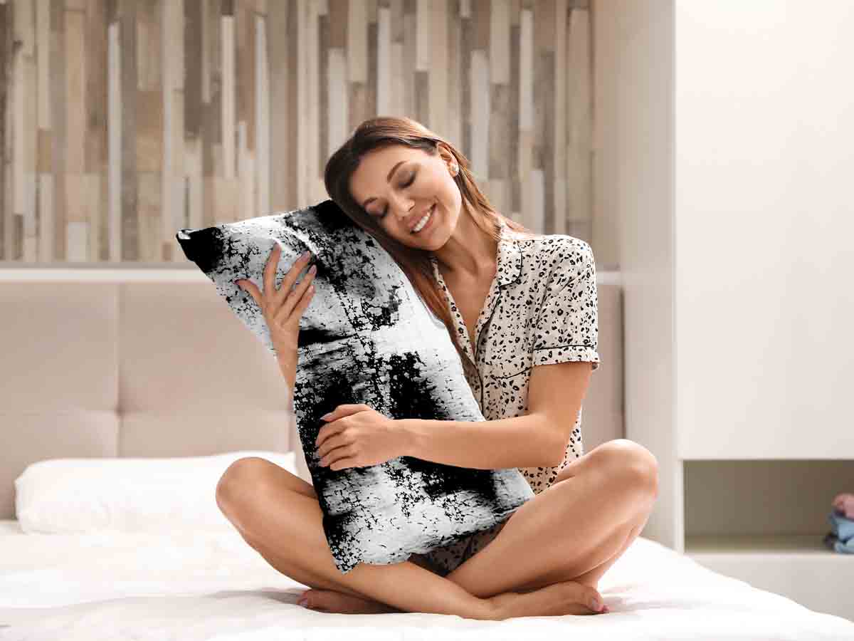 Gesundheitskissen Schwarz mit meliertem Muster