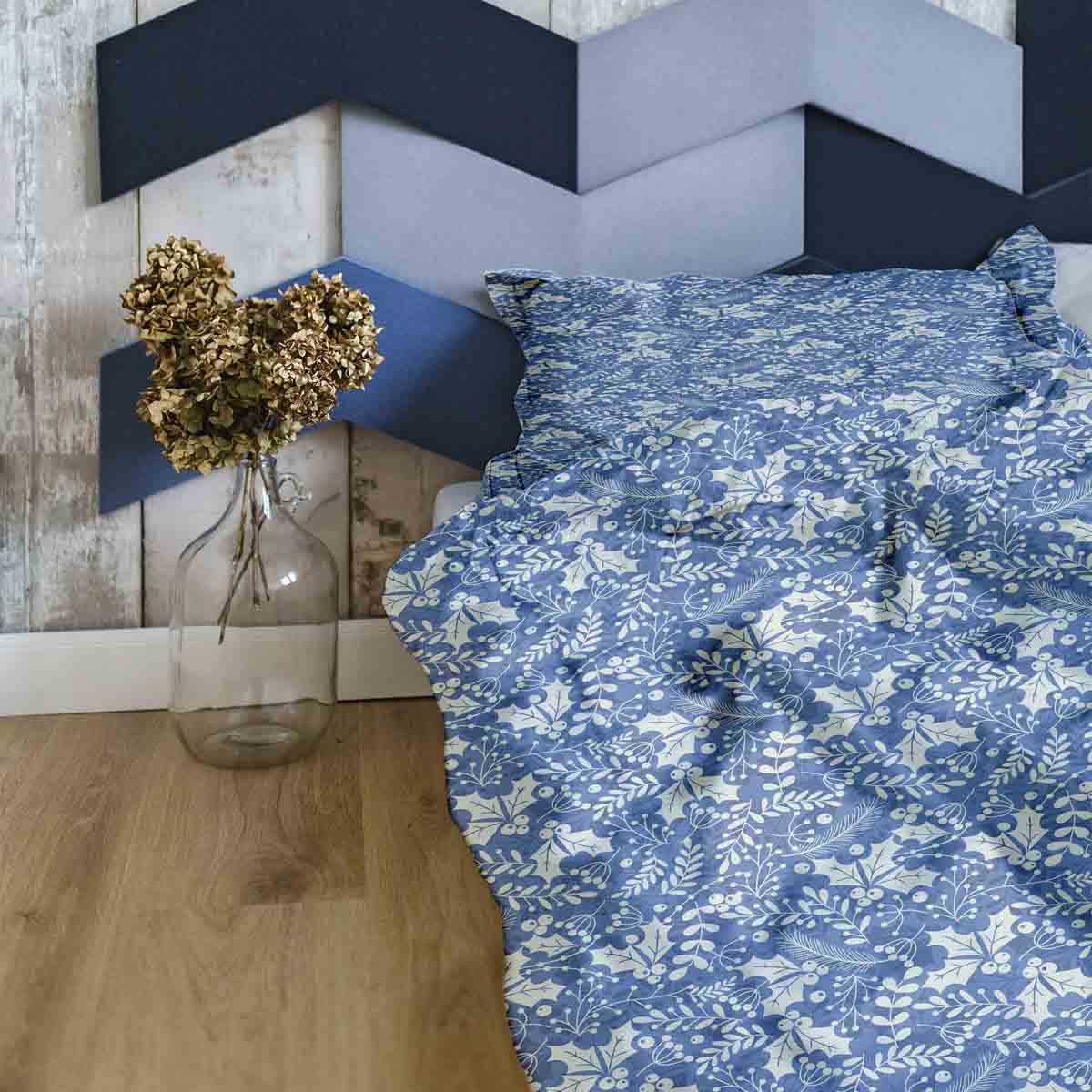 Original Therapiedecke - Baumwoll Bettwäsche Set Blau Weihnachten