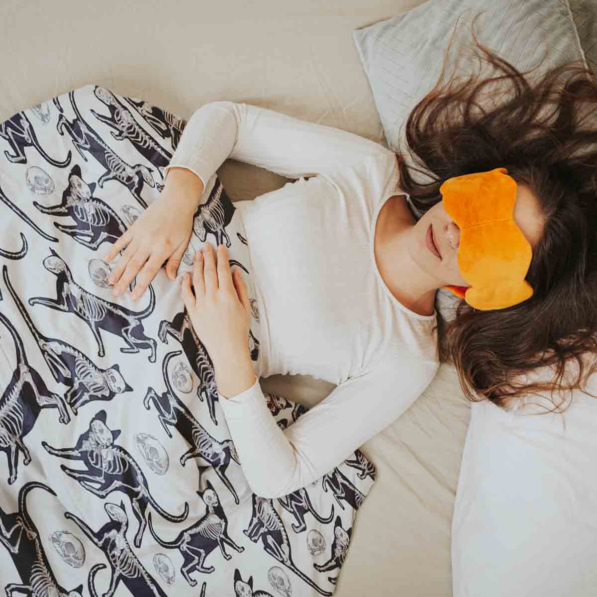 Original Therapiedecke - Baumwoll Bettwäsche Set Halloween Katze