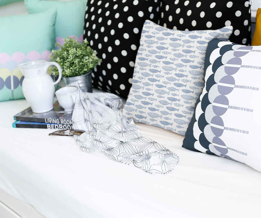 Gesundheitskissen blaue Fische