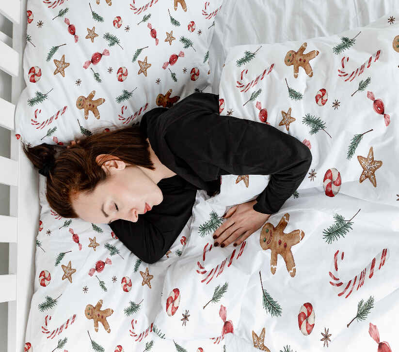 Original Therapiedecke - Baumwoll Bettwäsche Set weiße Weihnachtszeit