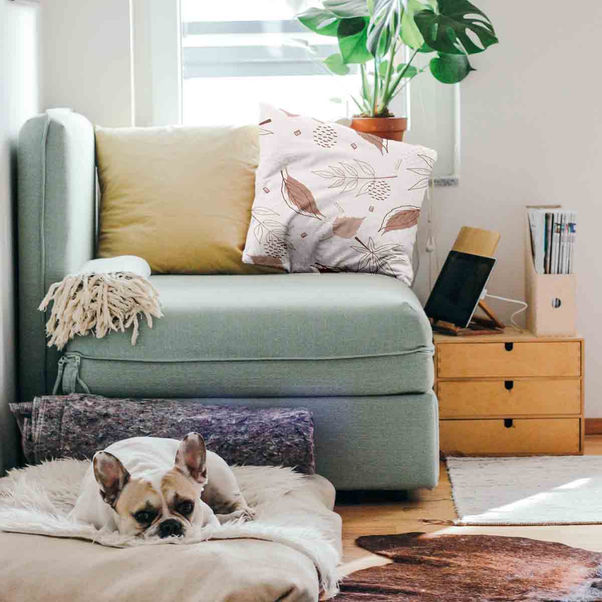 Gesundheitskissen Rosa mit Blättern