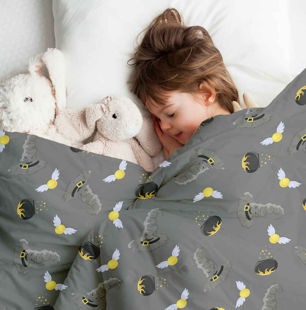 Original Therapiedecke - Baumwoll Bettwäsche Set Grau Zauberhut