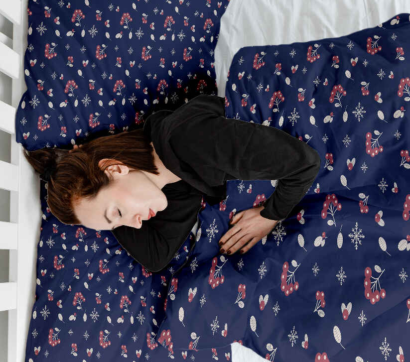 Original Therapiedecke - Baumwoll Bettwäsche Set Blau Johannisbeere