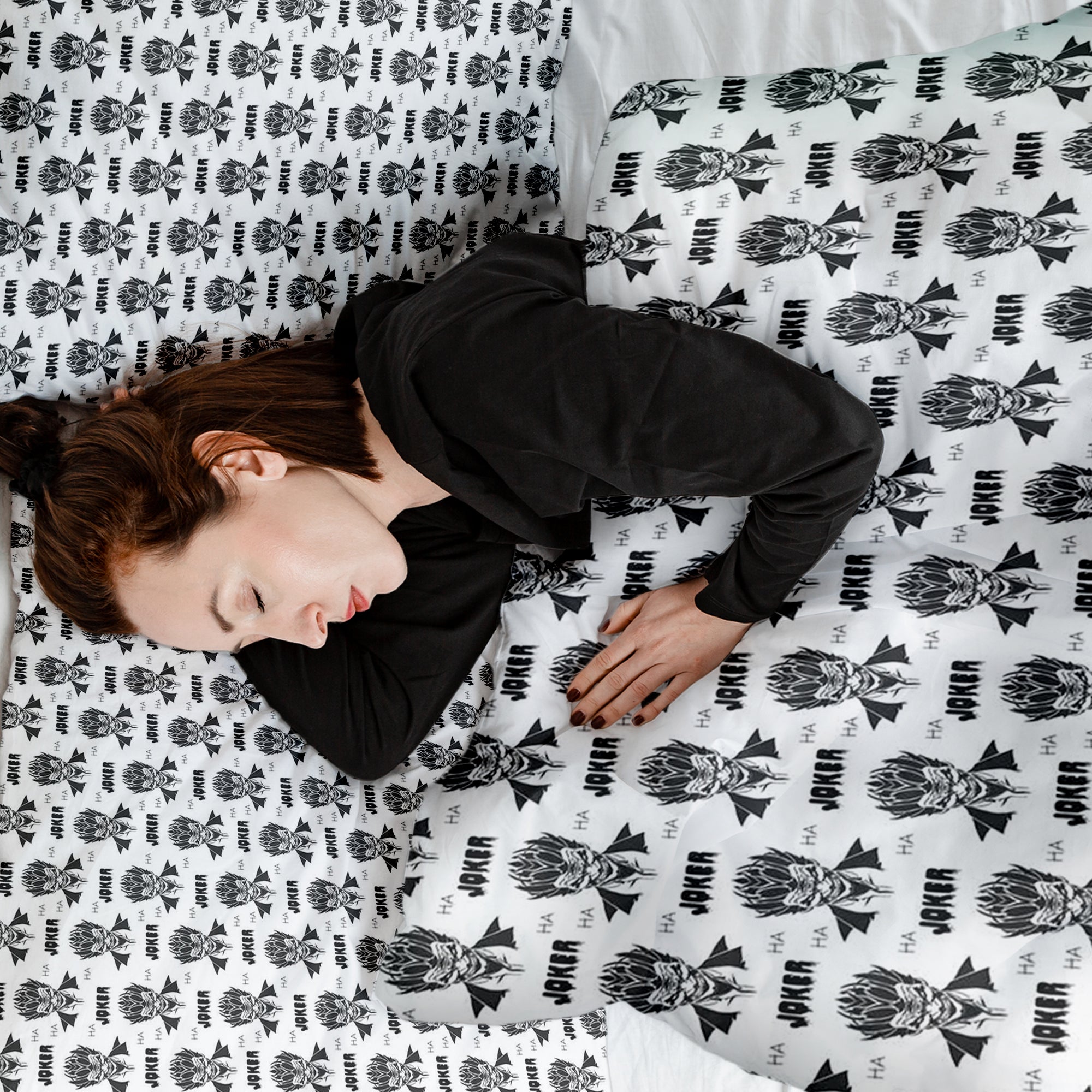 Original Therapiedecke - Baumwoll Bettwäsche Set Joker Schwarz-Weiß