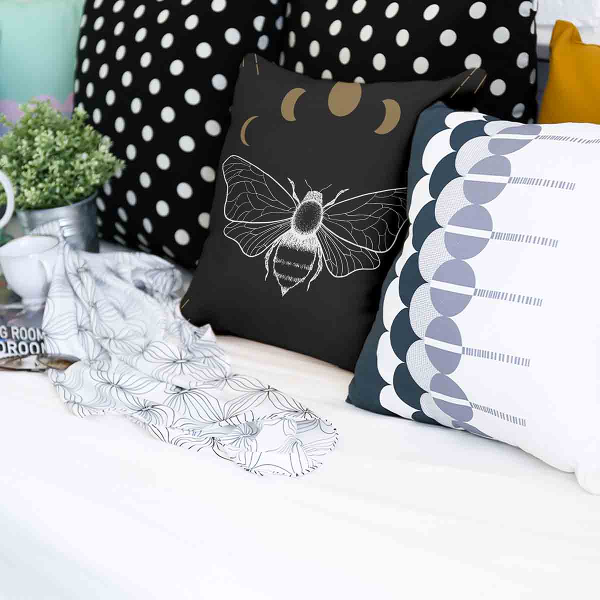 Gesundheitskissen Schwarz mit Motte