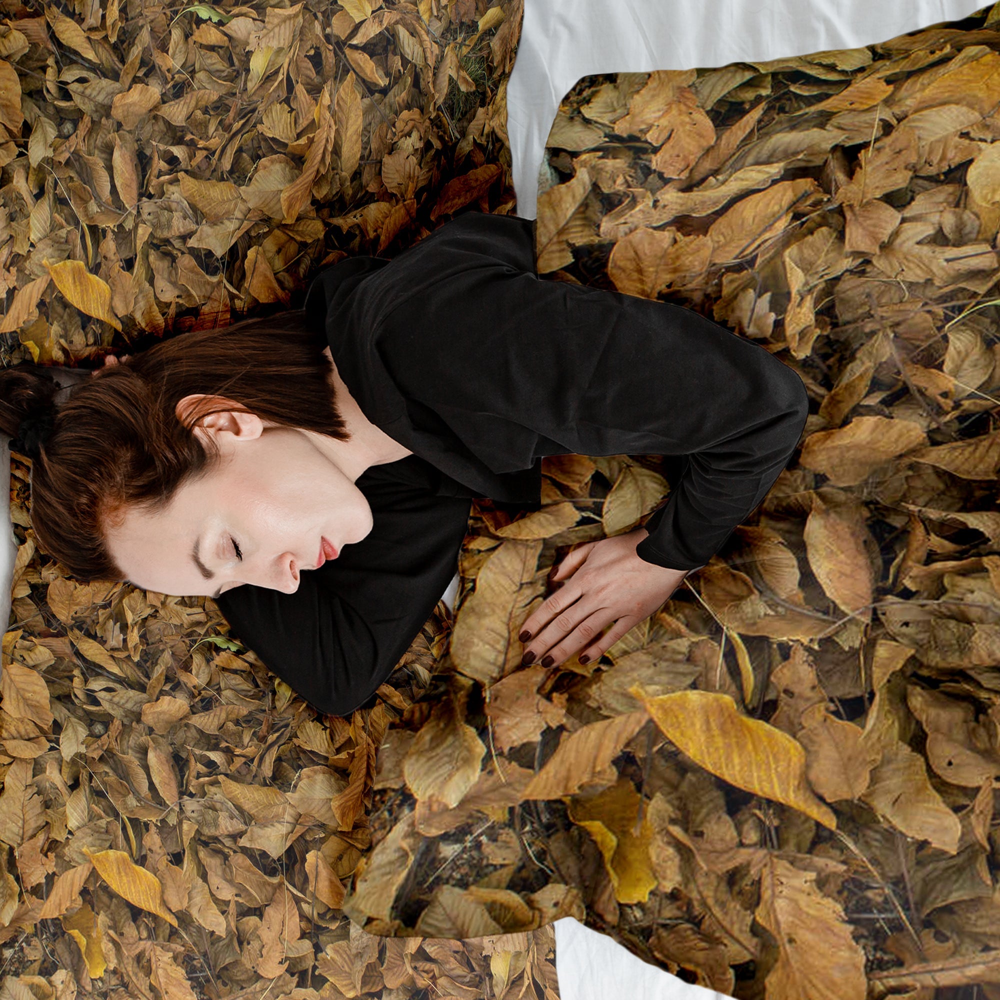 Original Therapiedecke - Baumwoll Bettwäsche Set Laubblätter