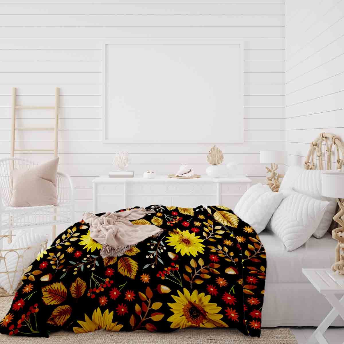 Original Therapiedecke - Baumwoll Bettwäsche Set mit Sonnenblume