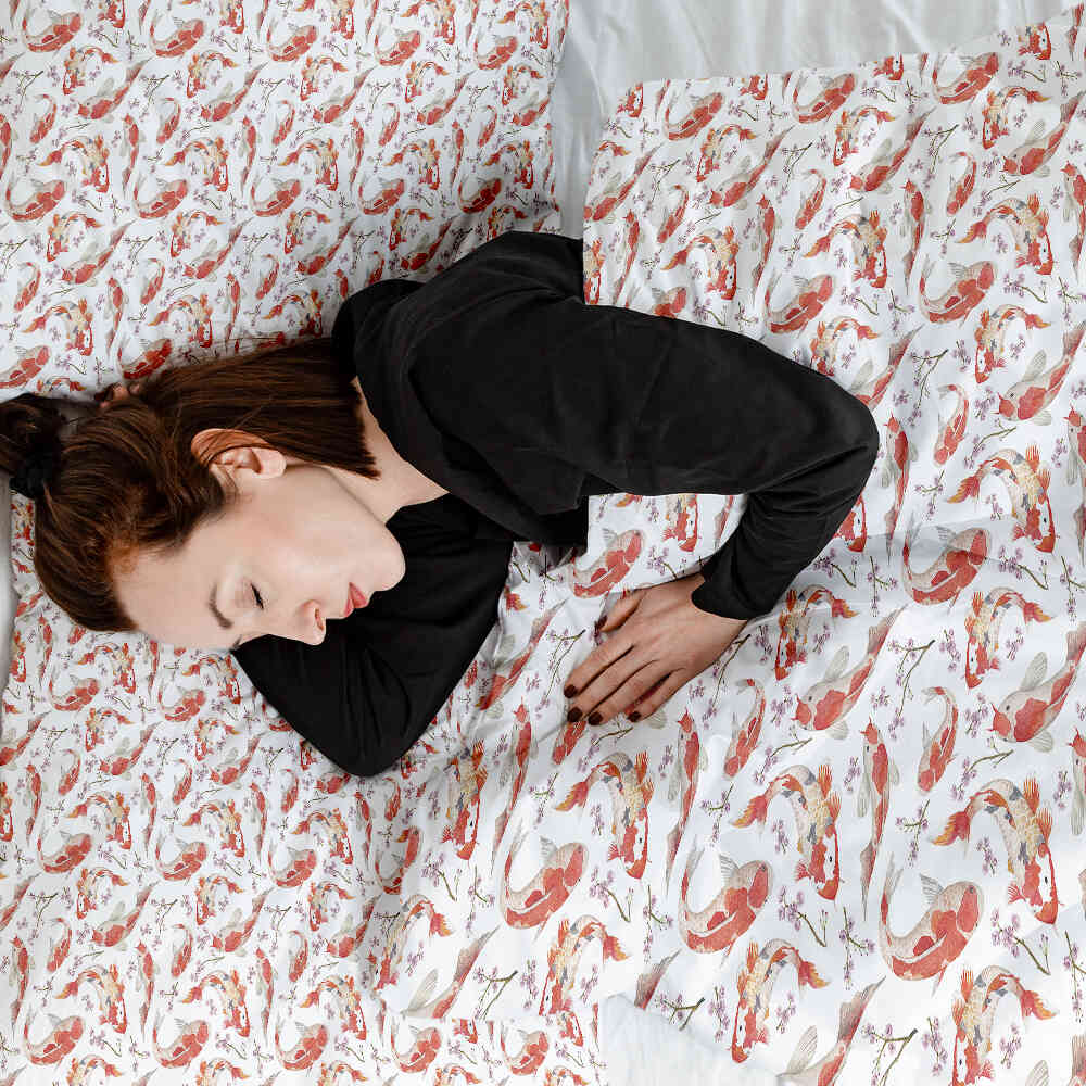 Original Therapiedecke - Baumwoll Bettwäsche Set Karpfen Orange