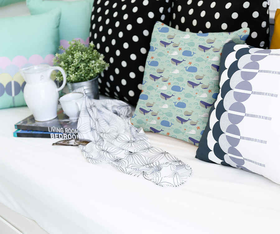 Gesundheitskissen Grün mit Walen