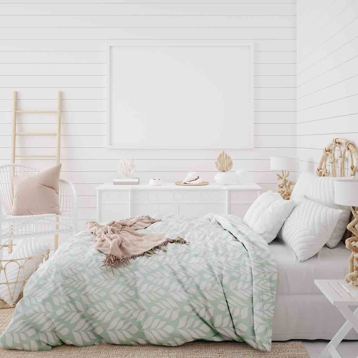 Original Therapiedecke - Baumwoll Bettwäsche Set Grün mit Tannen