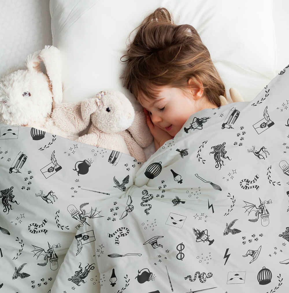 Original Therapiedecke - Baumwoll Bettwäsche Set Grau Zauberei