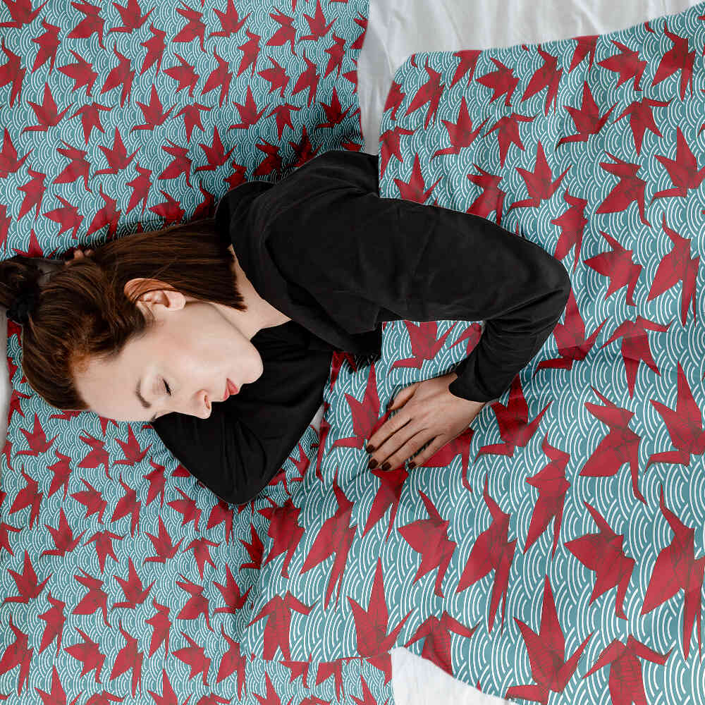 Original Therapiedecke - Baumwollbezug Rot Origami