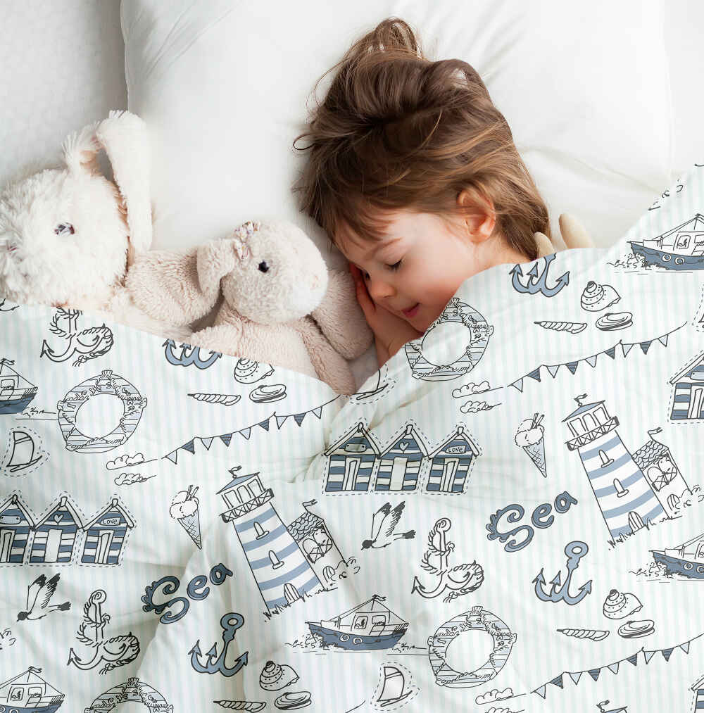 Original Therapiedecke - Baumwoll Bettwäsche Set Seefahrt