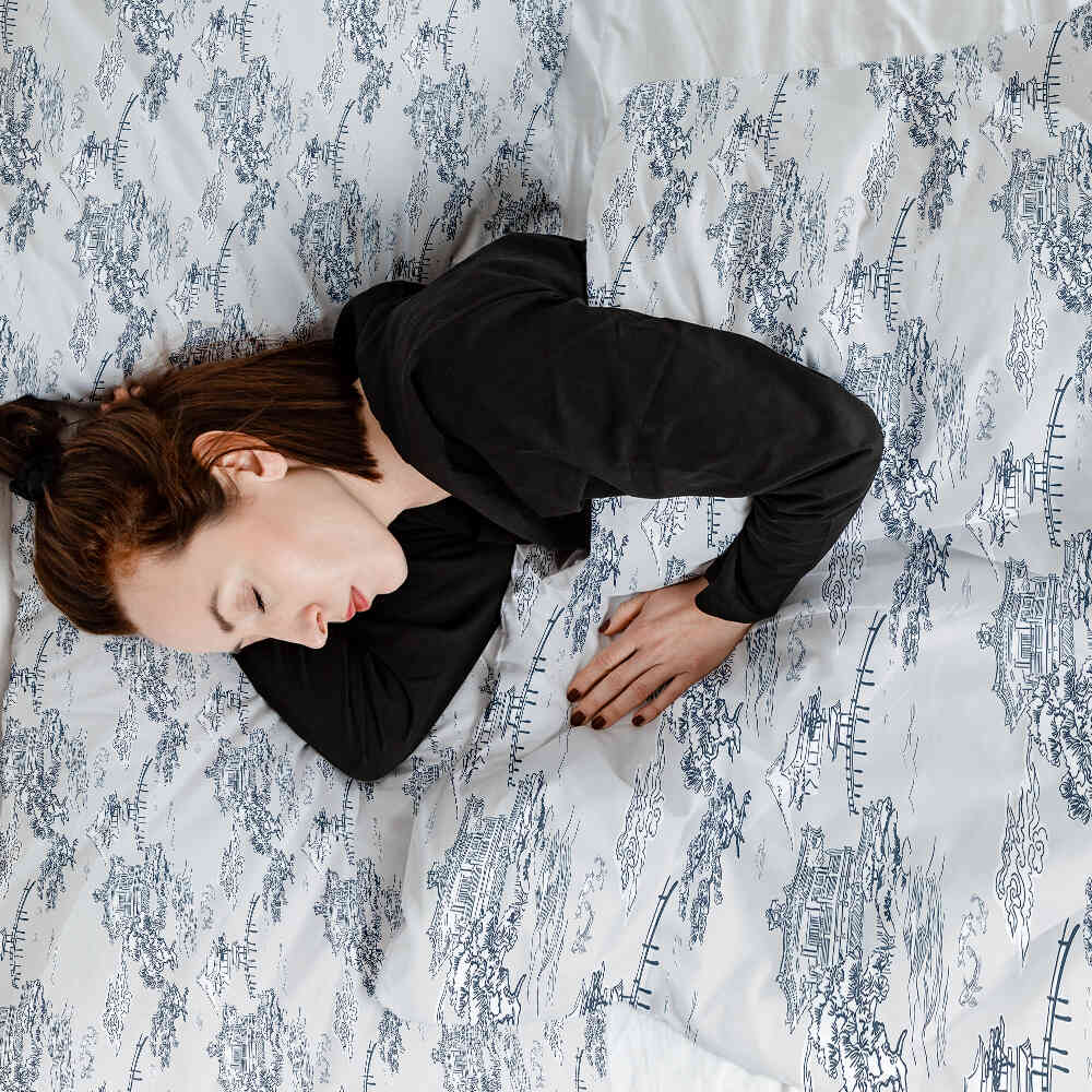 Original Therapiedecke - Baumwoll Bettwäsche Set Grau chinesische Mauer