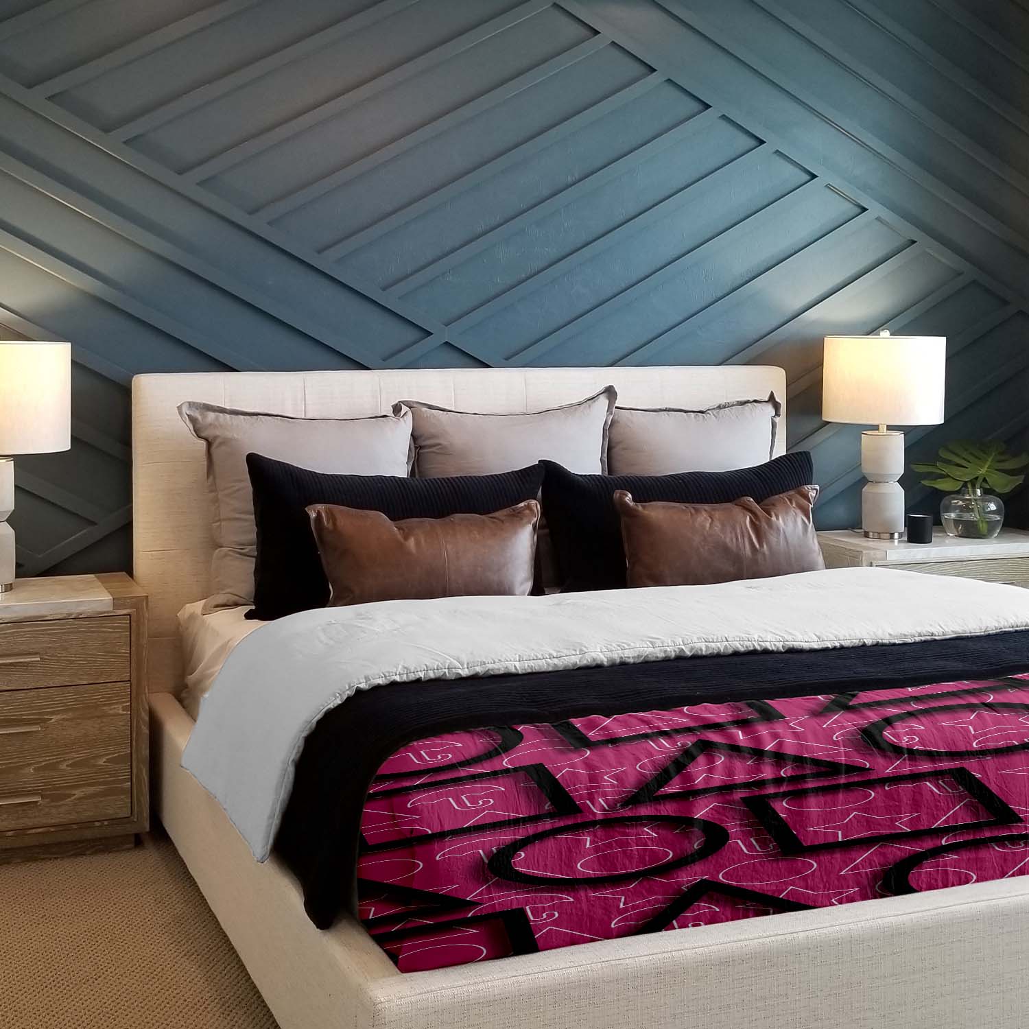 Original Therapiedecke - Baumwoll Bettwäsche Set Pink Squid