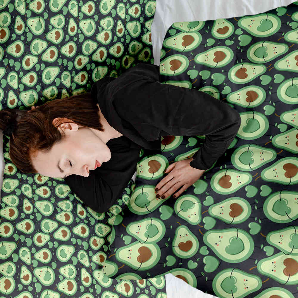 Original Therapiedecke - Baumwoll Bettwäsche Set Grüne Avocados