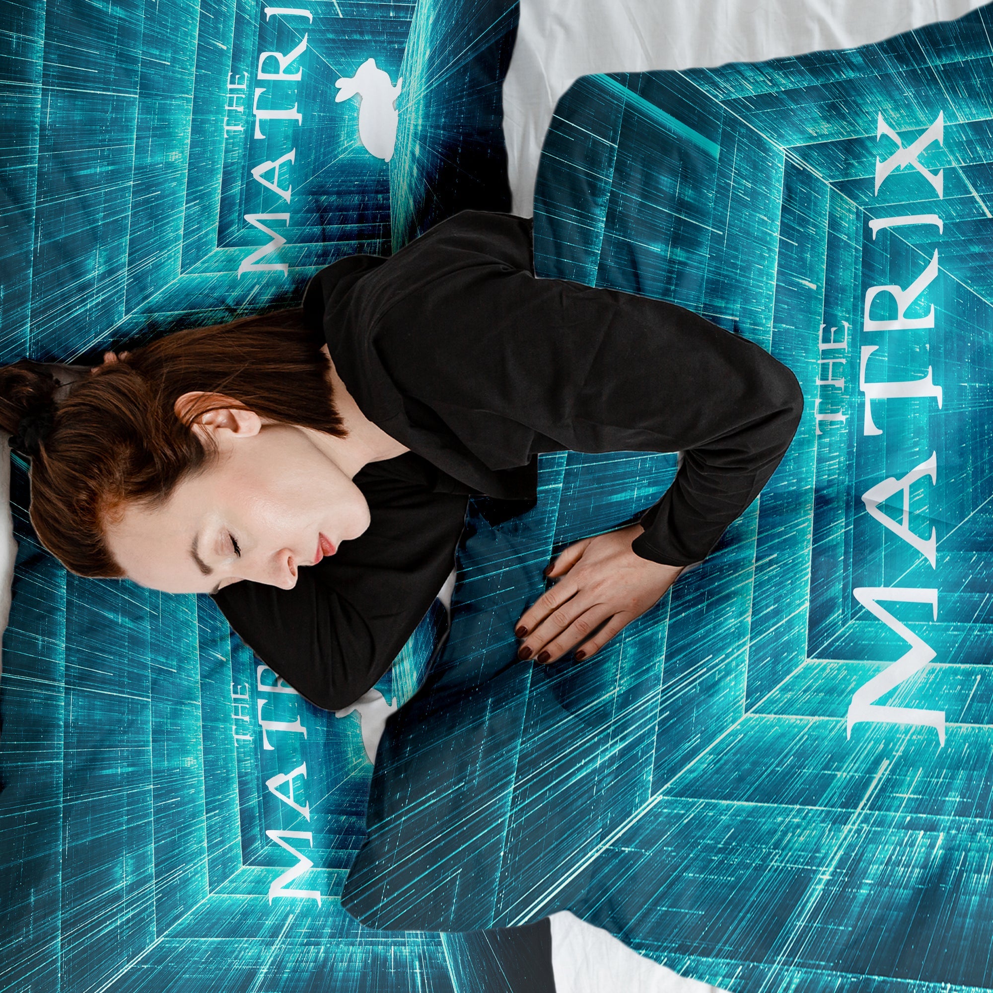 Original Therapiedecke - Baumwoll Bettwäsche Set Blau Matrix