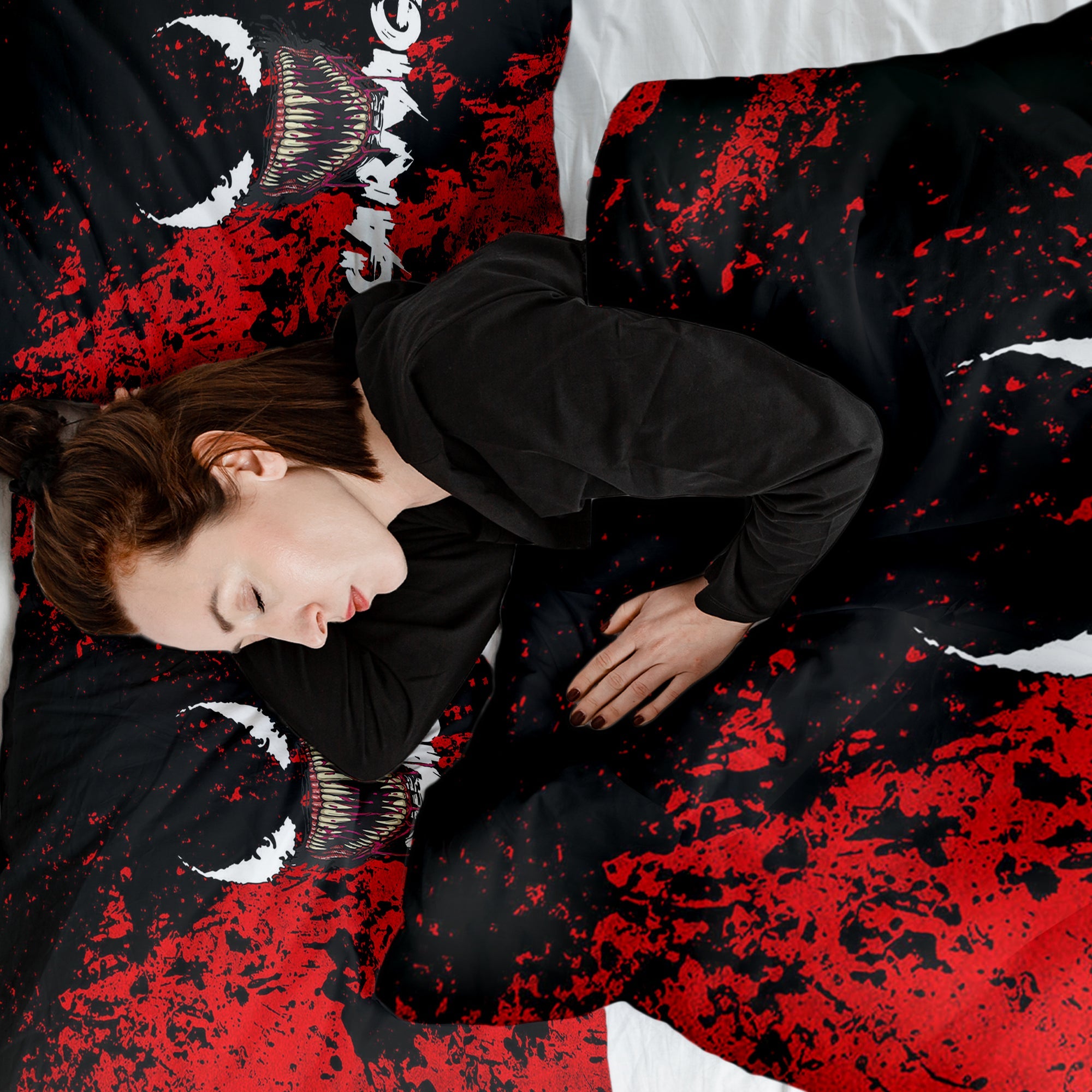 Original Therapiedecke - Baumwoll Bettwäsche Set Schwarz Jokergesicht