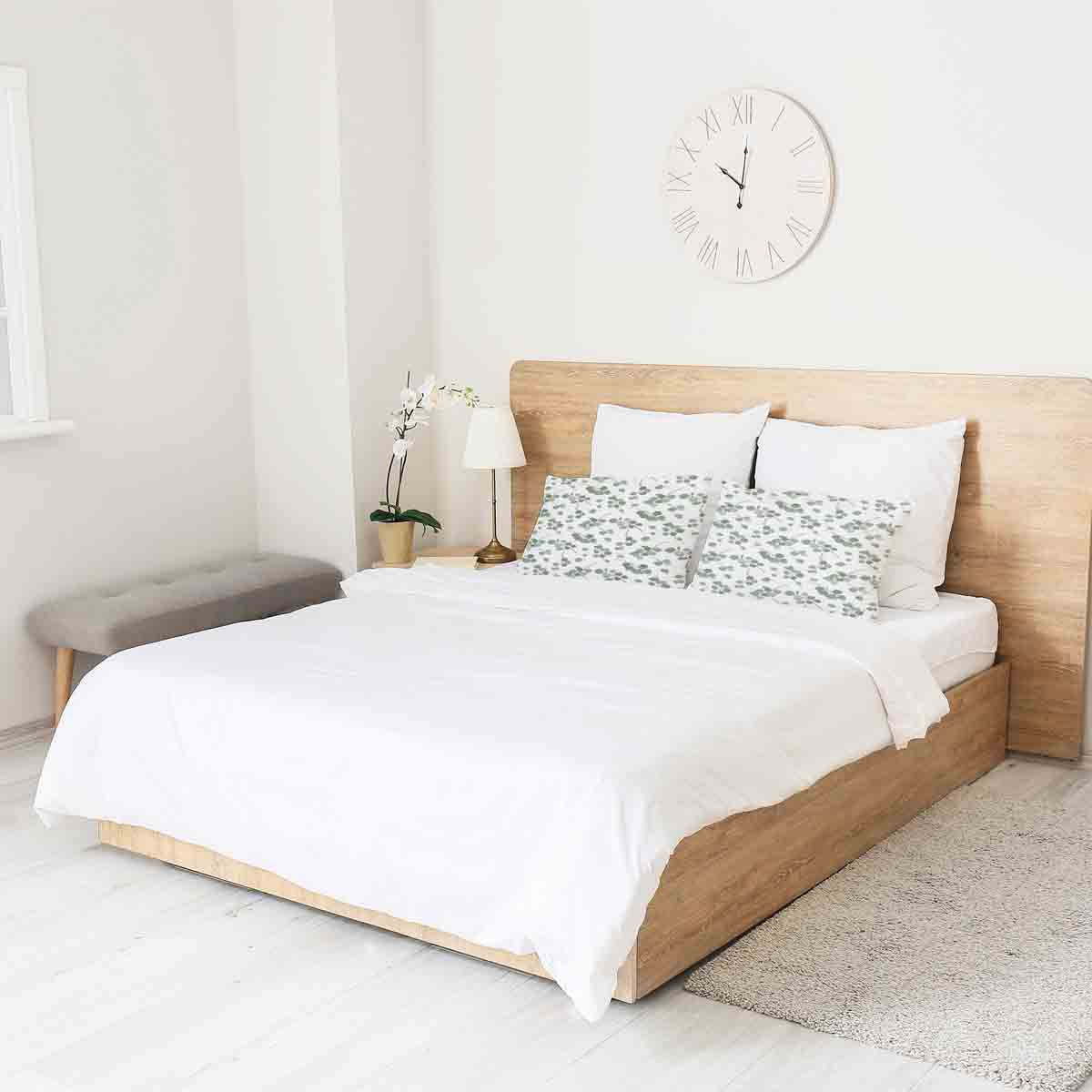 Gesundheitskissen Weiß mit Eukalyptus Zweigen