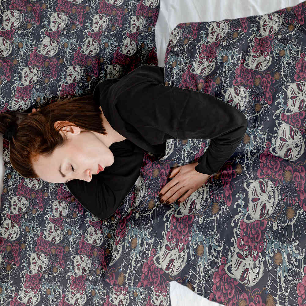 Original Therapiedecke - Baumwoll Bettwäsche Set Gruselkatze