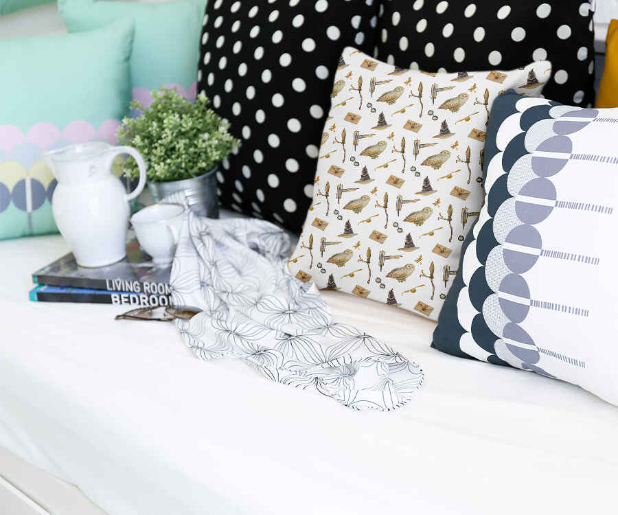 Gesundheitskissen Weiß mit Eulen