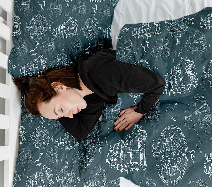 Original Therapiedecke - Baumwoll Bettwäsche Set mit Schiffen