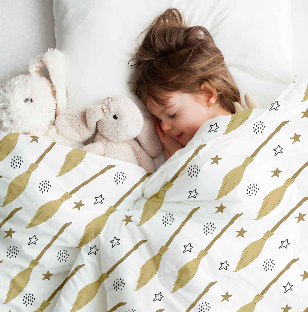 Original Therapiedecke - Baumwollbezug Weiß mit Harry's Besen