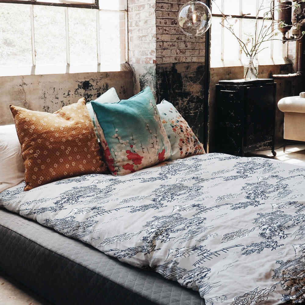 Original Therapiedecke - Baumwoll Bettwäsche Set Grau chinesische Mauer