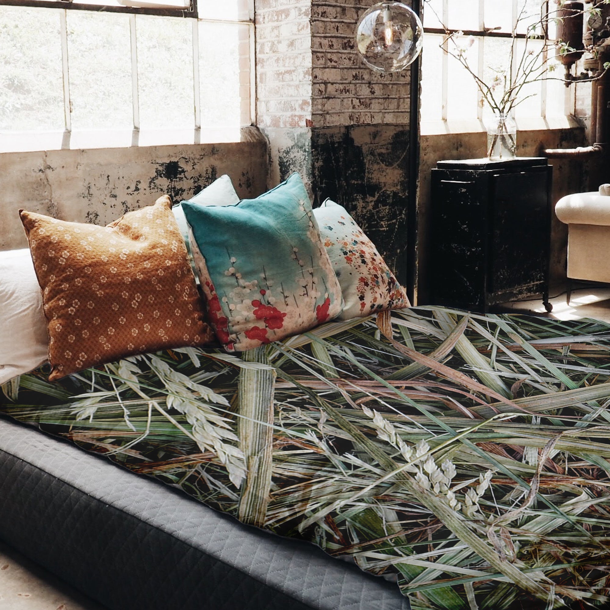 Original Therapiedecke - Baumwoll Bettwäsche Set Weiß mit Stroh