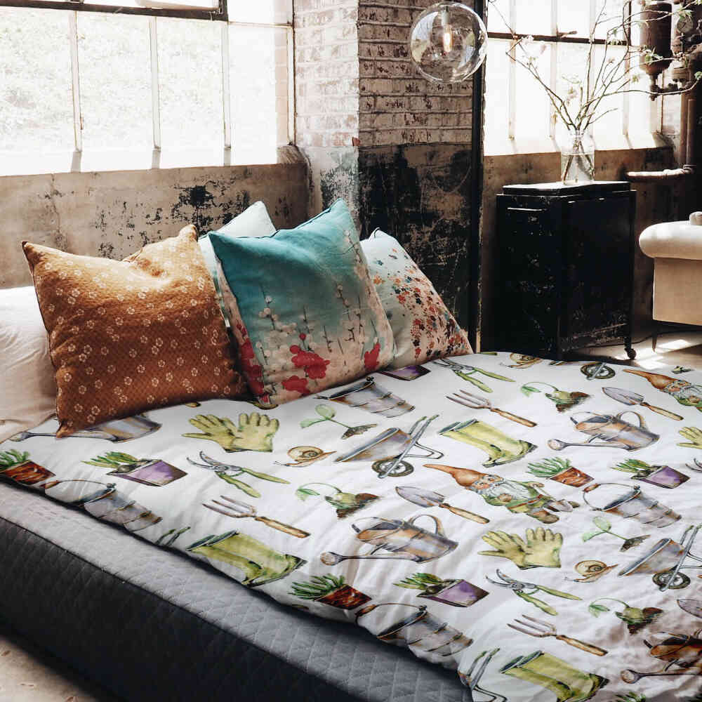 Original Therapiedecke - Baumwoll Bettwäsche Set Weiß Gartenarbeit