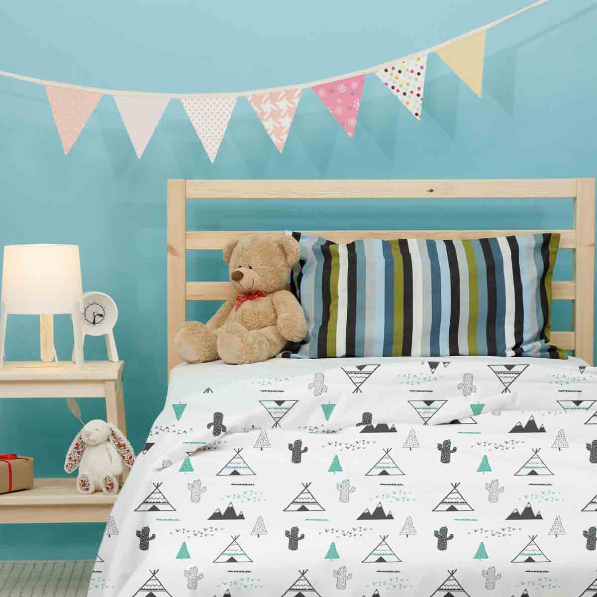 Original Therapiedecke - Baumwoll Bettwäsche Set Weiß Indianer