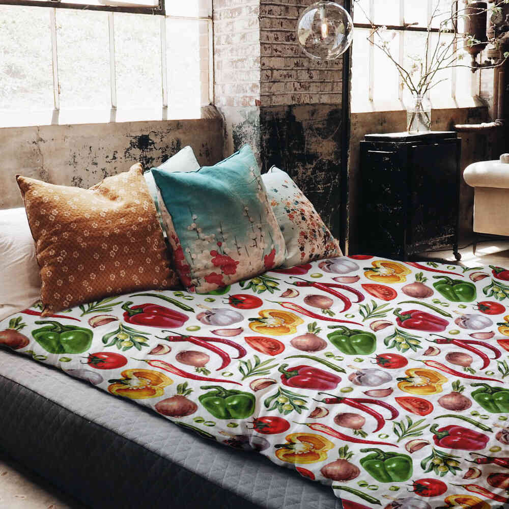 Original Therapiedecke - Baumwoll Bettwäsche Set mit Gemüse