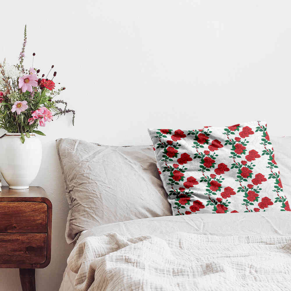 Gesundheitskissen Weiß mit Rosenstrauch