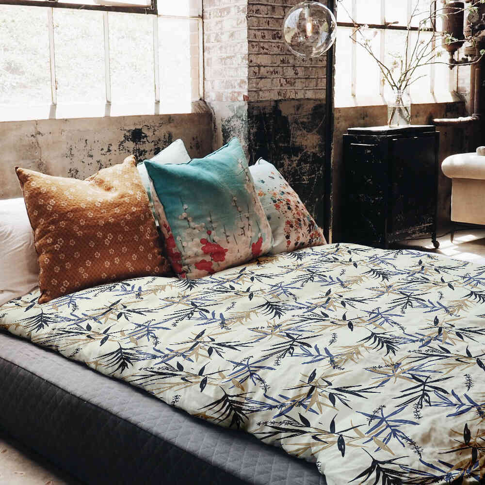 Original Therapiedecke - Baumwoll Bettwäsche Set Blattmuster Beige