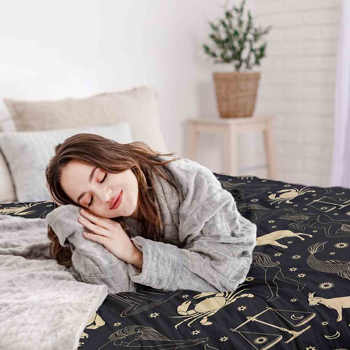 Original Therapiedecke - Baumwoll Bettwäsche Set Schwarz Sternenbilder
